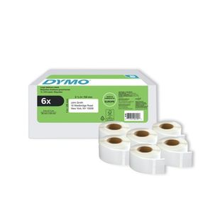 Dymo LabelWriter Return Address Labels 25 x 54mm Self-Adhesive White (Pack of 6) 2177564