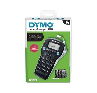 Dymo LabelManager 160 Label Maker Starter Kit with 3 Rolls D1 Label Tape 2181011