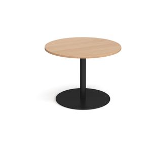Eternal circular boardroom table 1000mm - black base, beech top
