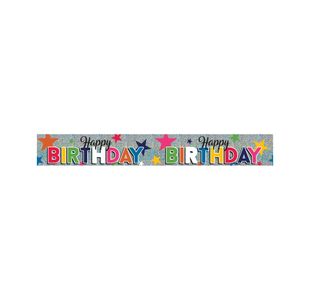 Eurowrap Happy Birthday Foil Party Banner Pack of 6 6837-NHBTC