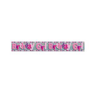 Eurowrap Happy Birthday Girl Foil Party Banner Pack of 6 6837-NHBGC