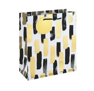 Mono Paint Strokes Gift Bag Medium White Pack of 12 37010-3C