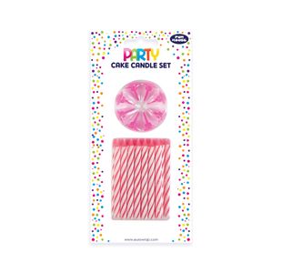 Eurowrap Cake Candle Set Pink Pack of 6 38081-PCC