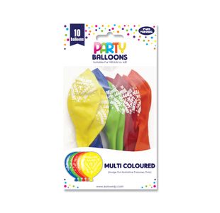 Eurowrap 10 Party Balloons Assorted Pack of 6 12927-MCC