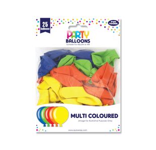 Eurowrap 25 Party Balloons Assorted Pack of 6 12924-MCC