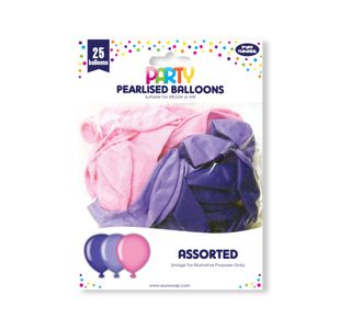 Eurowrap 25 Party Balloons Pink/Purple Pack of 6 12924-PCC