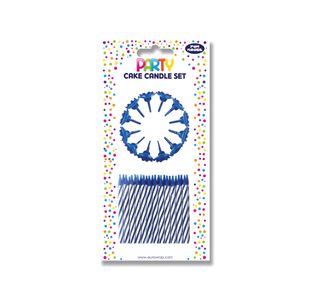 Eurowrap Cake Candle Set Blue Pack of 6 12627-BCC
