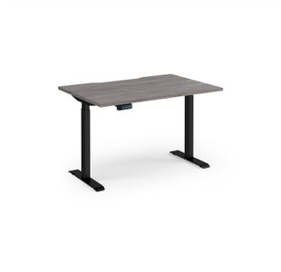 Elev8 Contract 1200w Straight Sit-stand Desk 1200mm x 800mm - Black Frame, Grey Oak Top