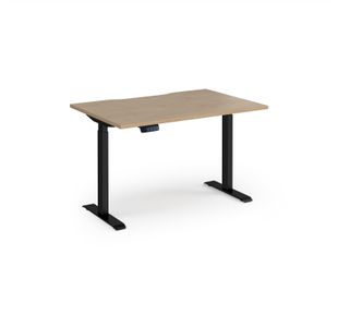 Elev8 Contract 1200w Straight Sit-stand Desk 1200mm x 800mm - Black Frame, Kendal Oak Top