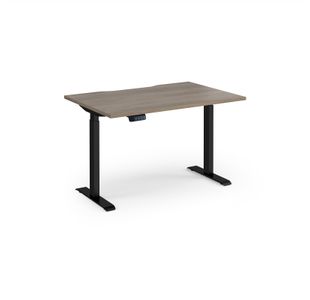 Elev8 Contract 1200w Straight Sit-stand Desk 1200mm x 800mm - Black Frame, Nebraska Oak