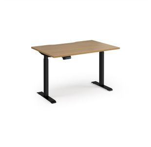 Elev8 Contract 1200w Straight Sit-stand Desk 1200mm x 800mm - Black Frame, Oak Top