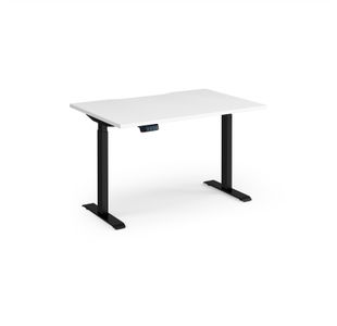 Elev8 Contract 1200w Straight Sit-stand Desk 1200mm x 800mm - Black Frame, White Top