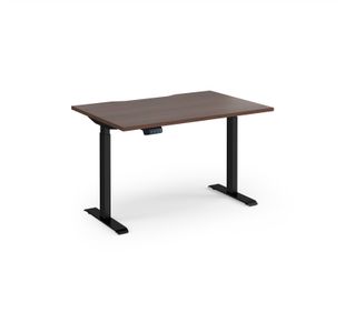 Elev8 Contract 1200w Straight Sit-stand Desk 1200mm x 800mm - Black Frame, Walnut Top