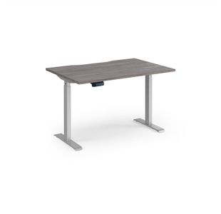 Elev8 Contract 1200w Straight Sit-stand Desk 1200mm x 800mm - Silver Frame, Grey Oak Top