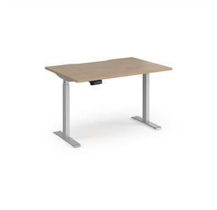 Elev8 Contract 1200w Straight Sit-stand Desk 1200mm x 800mm - Silver Frame, Kendal Oak Top
