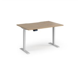 Elev8 Contract 1200w Straight Sit-stand Desk 1200mm x 800mm - White Frame, Kendal Oak Top