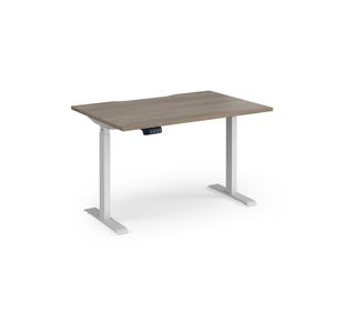 Elev8 Contract 1200w Straight Sit-stand Desk 1200mm x 800mm - White Frame, Nebraska Oak