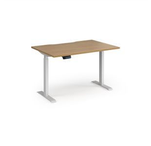 Elev8 Contract 1200w Straight Sit-stand Desk 1200mm x 800mm - White Frame, Oak Top