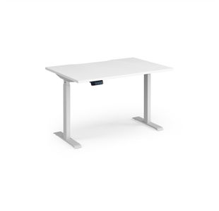 Elev8 Contract 1200w Straight Sit-stand Desk 1200mm x 800mm - White Frame, White Top