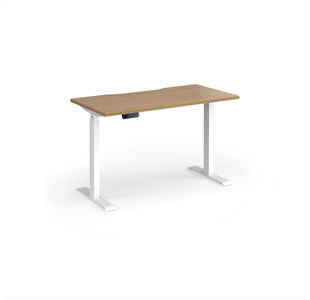 Elev8 Contract 1200w Straight Sit-stand Desk 1200mm x 600mm - White Frame, Oak Top