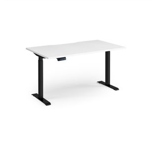 Elev8 Contract 1400w Straight Sit-stand Desk 1400mm x 800mm - Black Frame, White Top