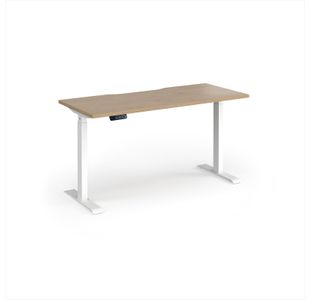 Elev8 Contract 1400w Straight Sit-stand Desk 1400mm x 600mm - White Frame, Kendal Oak Top
