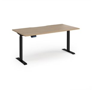 Elev8 Contract 1600w Straight Sit-stand Desk 1600mm x 800mm - Black Frame, Kendal Oak Top
