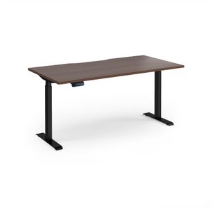Elev8 Contract 1600w Straight Sit-stand Desk 1600mm x 800mm - Black Frame, Walnut Top