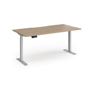 Elev8 Contract 1600w Straight Sit-stand Desk 1600mm x 800mm - Silver Frame, Kendal Oak Top