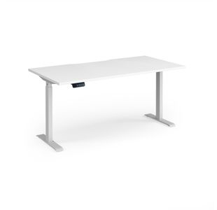 Elev8 Contract 1600w Straight Sit-stand Desk 1600mm x 800mm - White Frame, White Top
