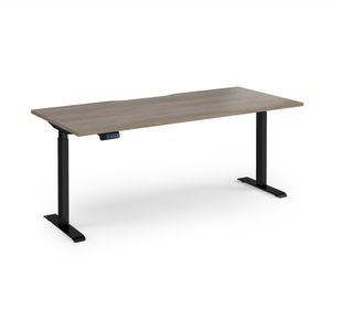 Elev8 Contract 1800w Straight Sit-stand Desk 1800mm x 800mm - Black Frame, Nebraska Oak