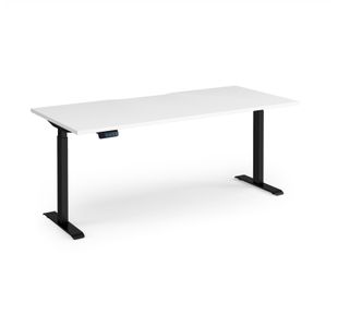 Elev8 Contract 1800w Straight Sit-stand Desk 1800mm x 800mm - Black Frame, White Top