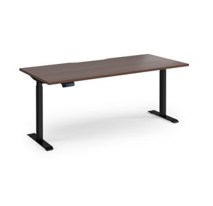 Elev8 Contract 1800w Straight Sit-stand Desk 1800mm x 800mm - Black Frame, Walnut Top
