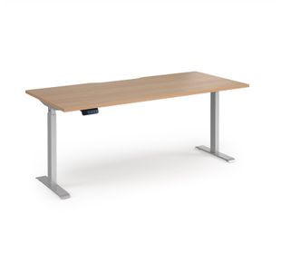 Elev8 Contract 1800w Straight Sit-stand Desk 1800mm x 800mm - Silver Frame, Beech Top
