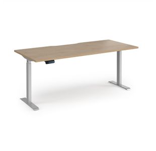 Elev8 Contract 1800w Straight Sit-stand Desk 1800mm x 800mm - Silver Frame, Kendal Oak Top