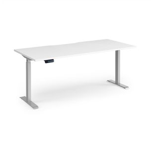 Elev8 Contract 1800w Straight Sit-stand Desk 1800mm x 800mm - Silver Frame, White Top