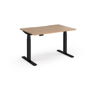 Elev8 Luxe Straight Sit-Stand Desk 1200mm x 800mm - Black Frame / Beech Top