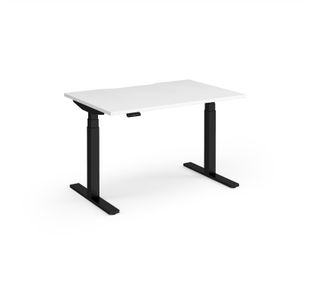 Elev8 Luxe Straight Sit-Stand Desk 1200mm x 800mm - Black Frame / White Top