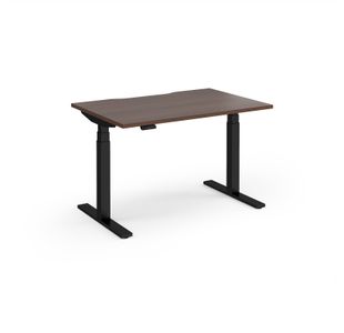 Elev8 Luxe Straight Sit-Stand Desk 1200mm x 800mm - Black Frame / Walnut Top