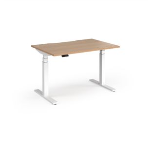 Elev8 Luxe Straight Sit-Stand Desk 1200mm x 800mm - White Frame / Beech Top