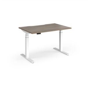 Elev8 Luxe Straight Sit-Stand Desk 1200mm x 800mm - White Frame / Nebraska Oak Top