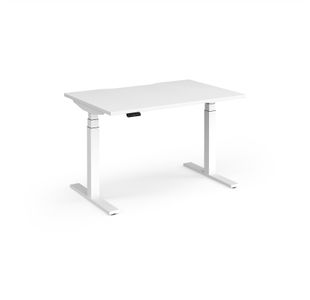 Elev8 Luxe Straight Sit-Stand Desk 1200mm x 800mm - White Frame / White Top