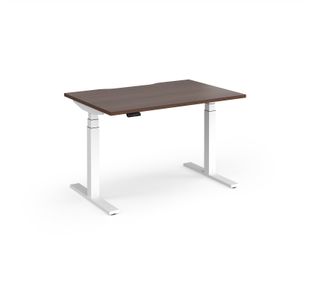 Elev8 Luxe Straight Sit-Stand Desk 1200mm x 800mm - White Frame / Walnut Top