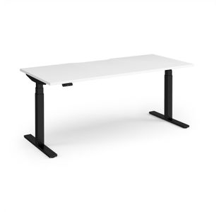Elev8 Luxe Straight Sit-Stand Desk 1800mm x 800mm - Black Frame / White Top