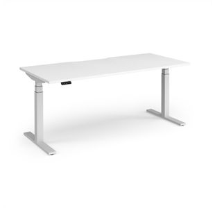 Elev8 Luxe Straight Sit-Stand Desk 1800mm x 800mm - White Frame / White Top