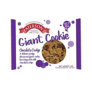 Patersons Giant Cookie Chocolate Fudge 60g (Pack of 18) F5319
