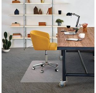 Floortex Cleartex Rectangular Chair Mat Carpet 1500x1200x2.2mm PVC Clear 1115225EV