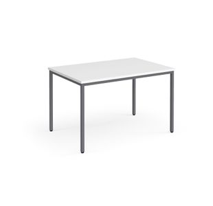 Flexi 25 rectangular table with graphite frame 1200mm x 800mm - white