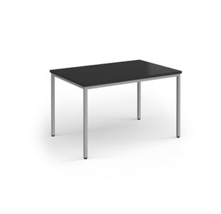 Flexi 25 rectangular table with silver frame 1200mm x 800mm - Black