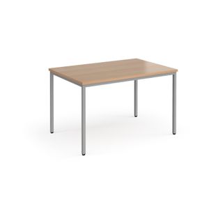 Flexi 25 rectangular table with silver frame 1200mm x 800mm - beech